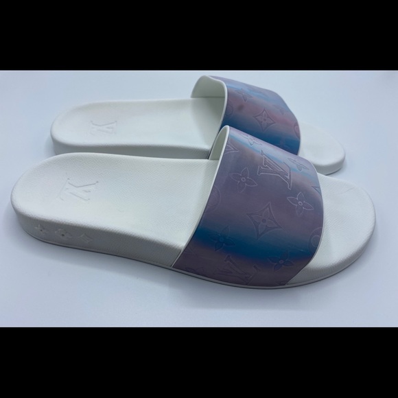 Rose Waterfront Mule Iridescent Monogram sz 8 1/2 - Picture 6 of 16